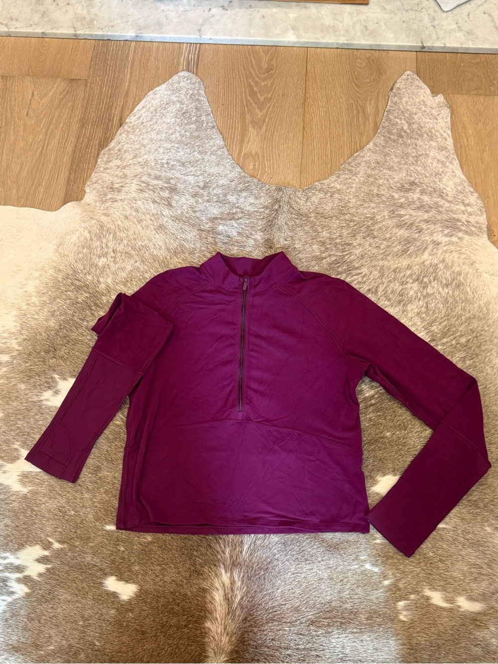 lululemon athletica Plum Half-Zip Long Sleeve Top. Size 6